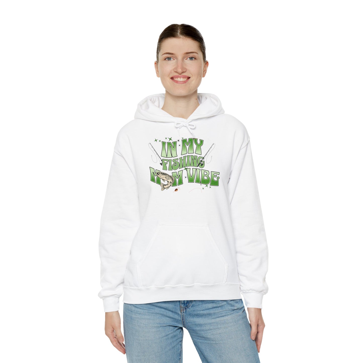 "FISHING MOM VIBE"Unisex Heavy Blend™ Hooded Sweatshirt