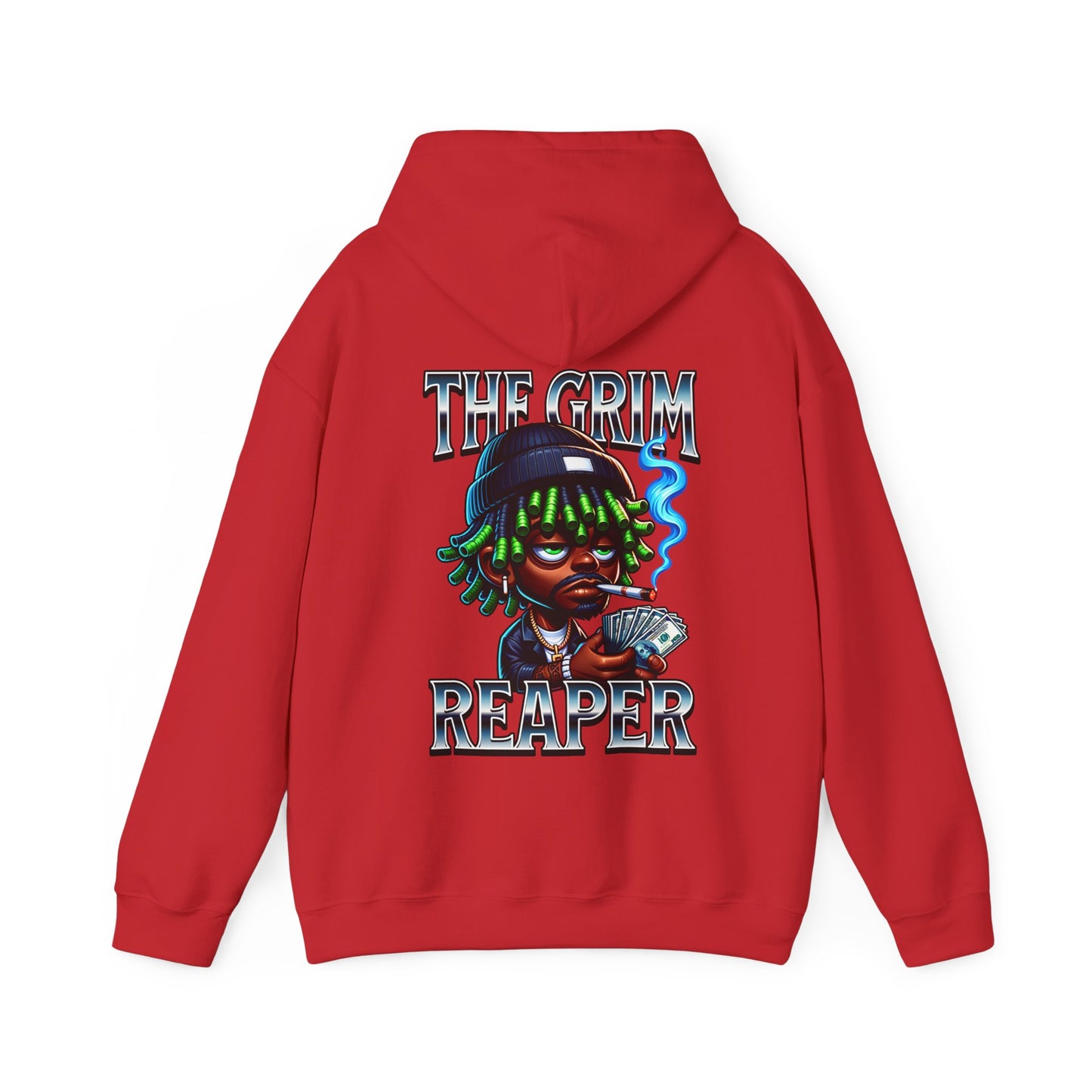Grim Reaper Graphic Hoodie, Cozy Sweatshirt, Streetwear Fashion, Unisex Gift, Halloween Outfit, Casual Layering