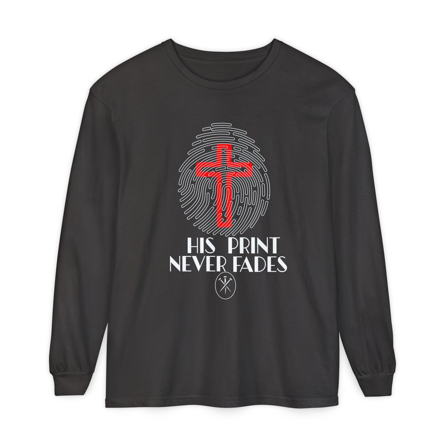 His Print Never Fades Unisex Long Sleeve T-Shirt - Faith-Inspired Apparel