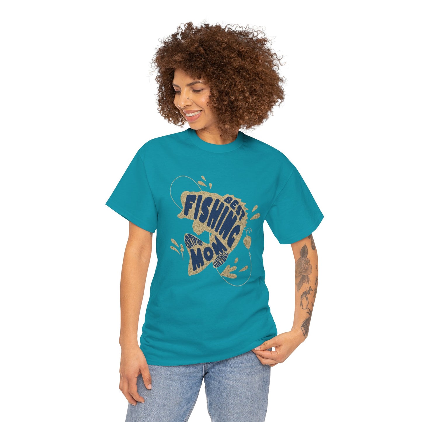 "CERTIFIEDFIED FISHING MOM" Unisex Heavy Cotton Tee