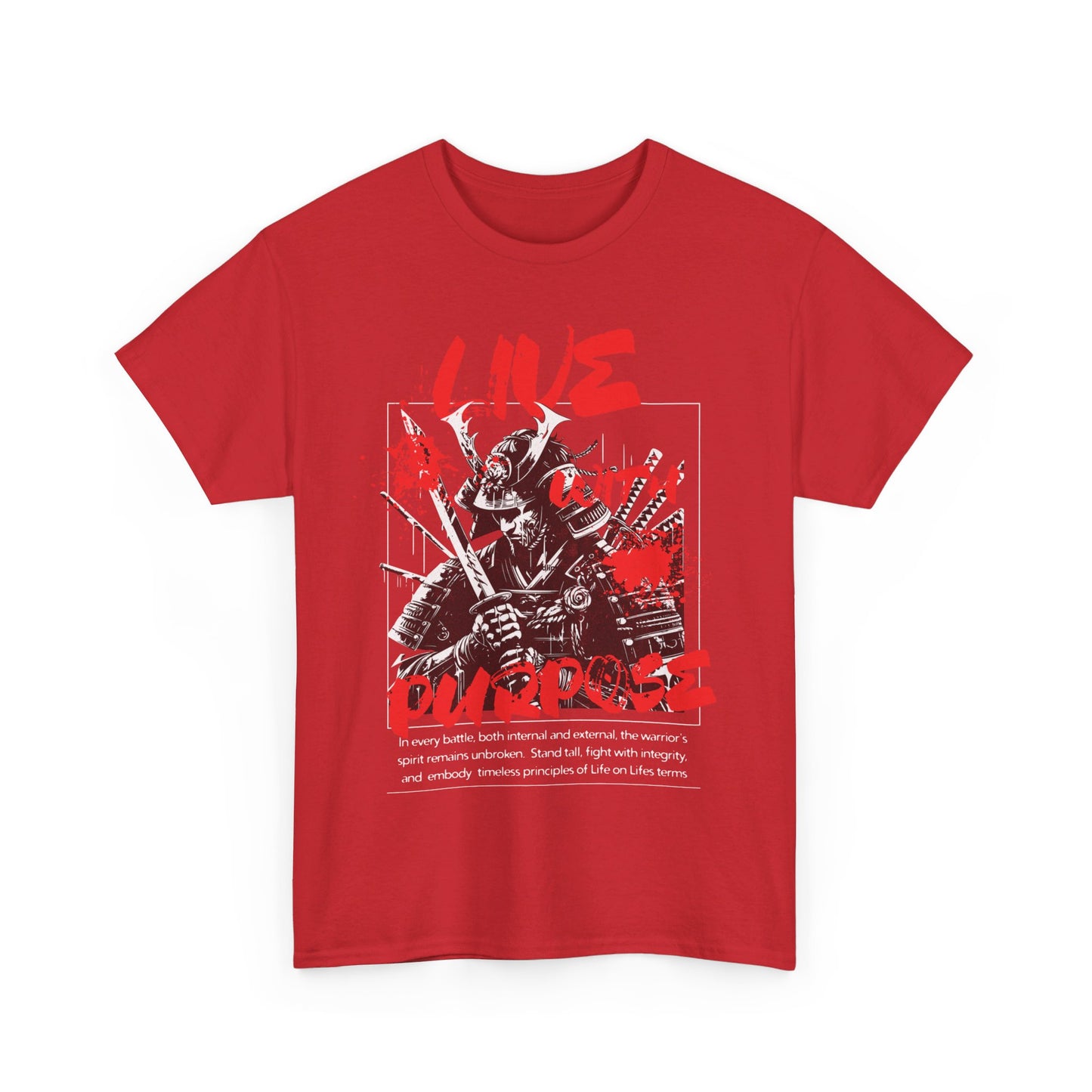 "LIVE WITH PURPOSE SAMURAI" Unisex Heavy Cotton Tee