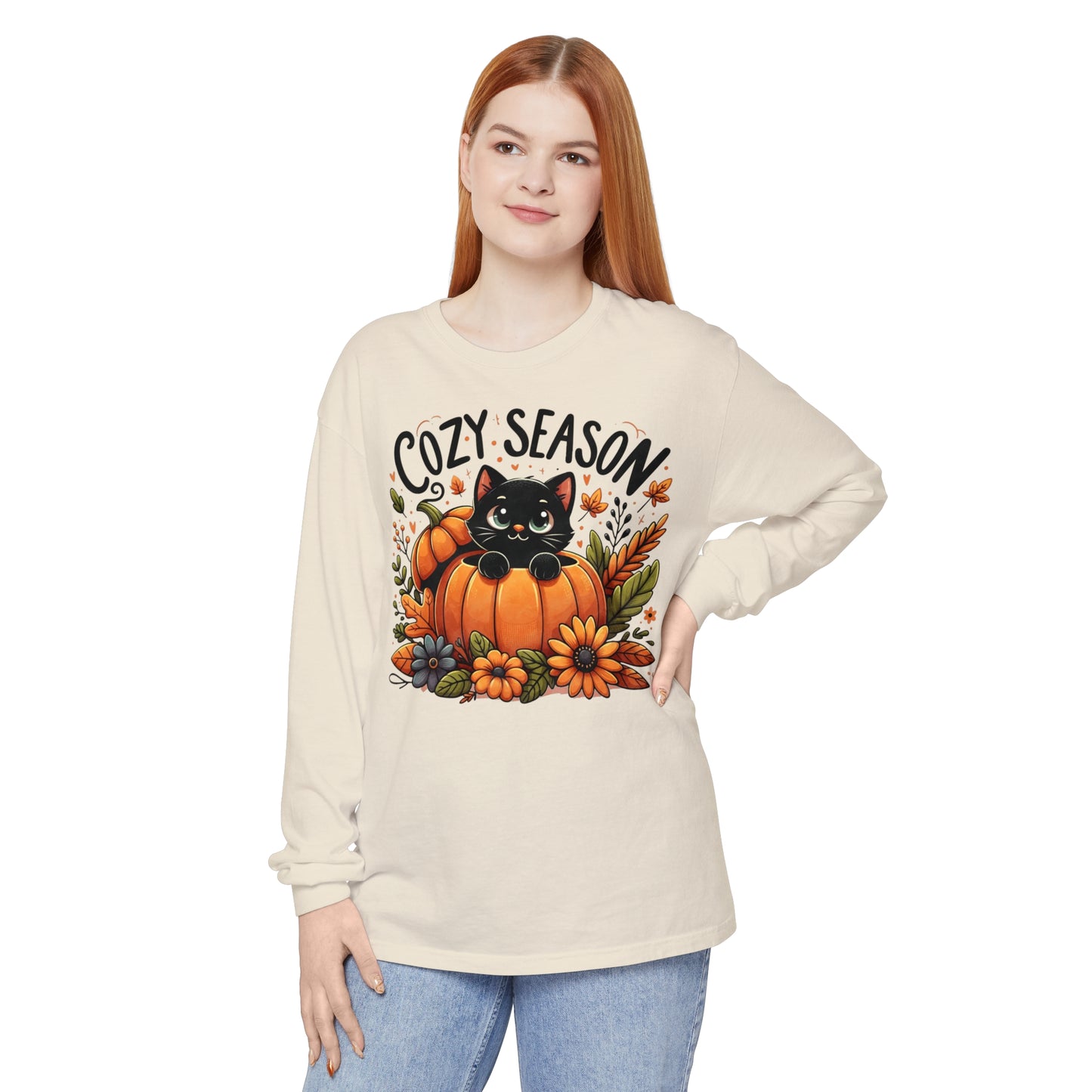 Cat Pumpkin Long Sleeve T-Shirt