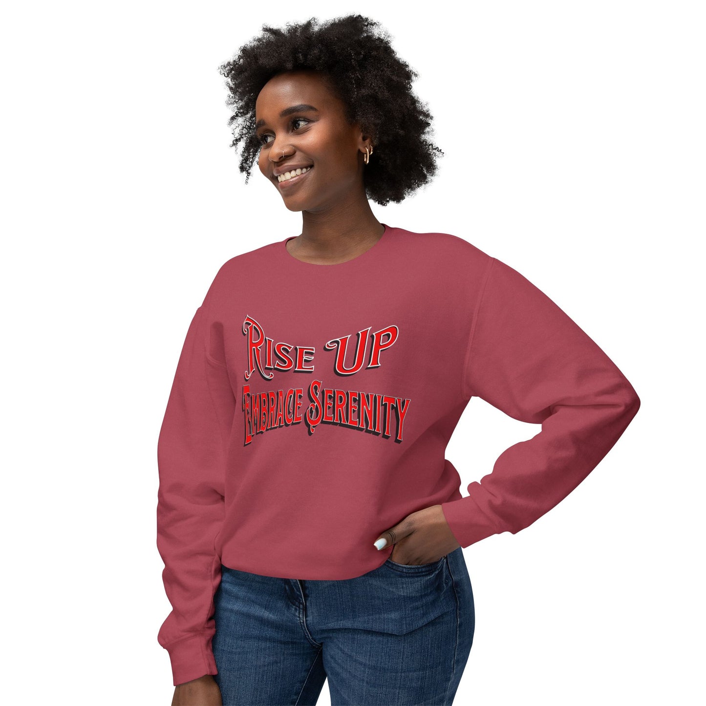 Sweatshirt Embrace Serenity Rise Up Lightweight Crewneck