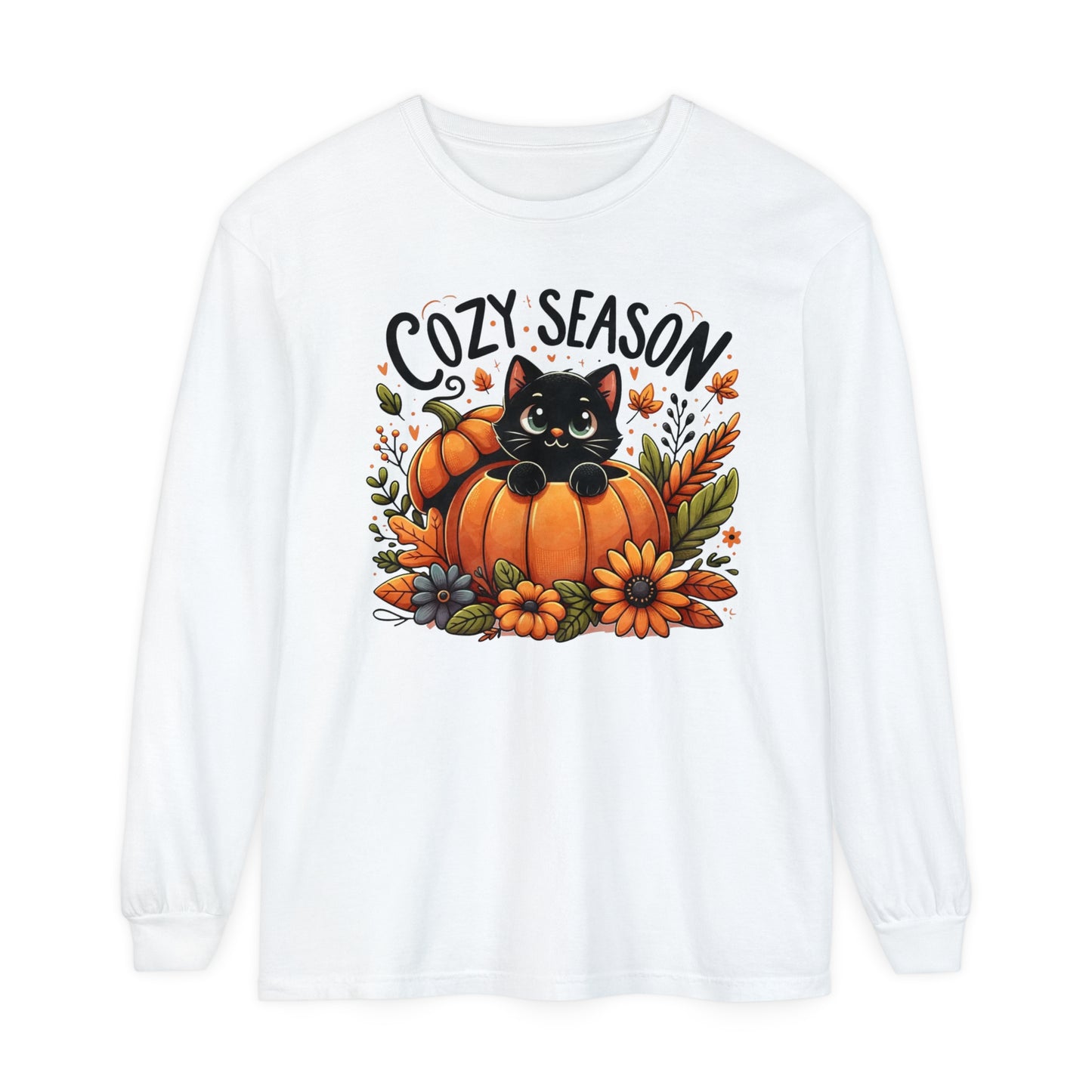 Cat Pumpkin Long Sleeve T-Shirt