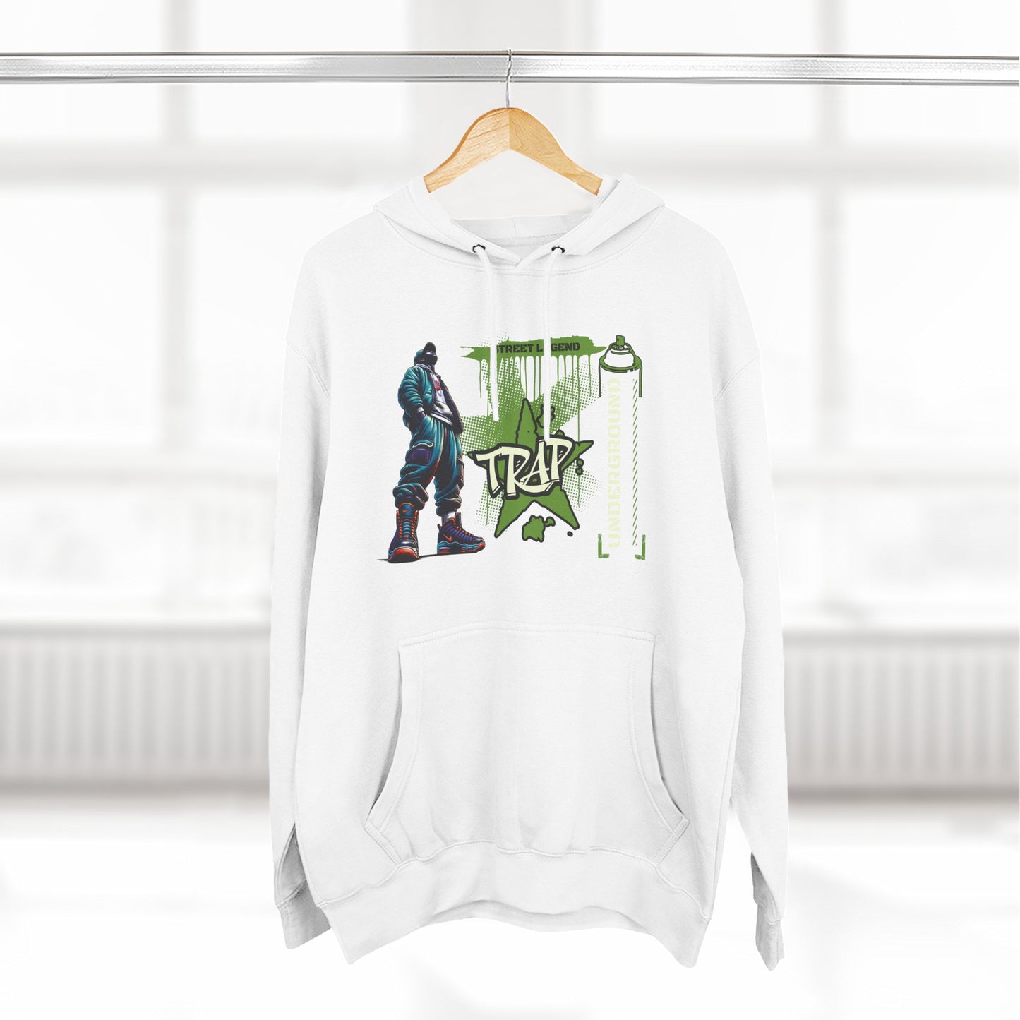 Urban Trap Fleece Hoodie - Graffiti Style Streetwear for Hip-Hop Fans