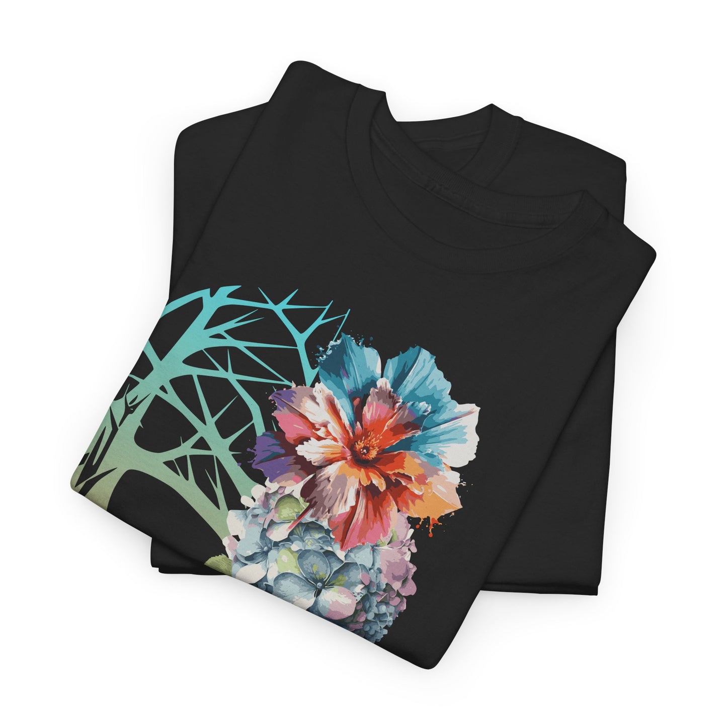 "FLOWER SKULL"Unisex Heavy Cotton Tee