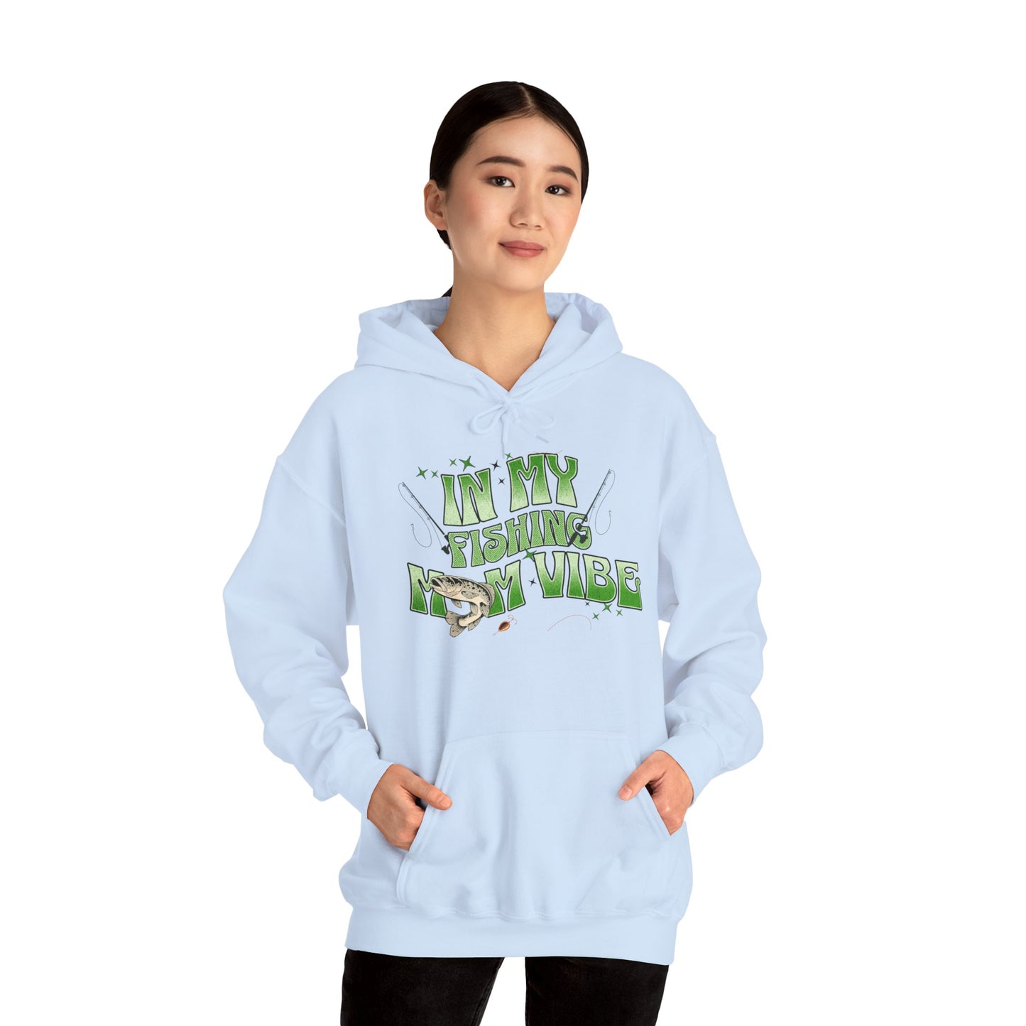 "FISHING MOM VIBE"Unisex Heavy Blend™ Hooded Sweatshirt