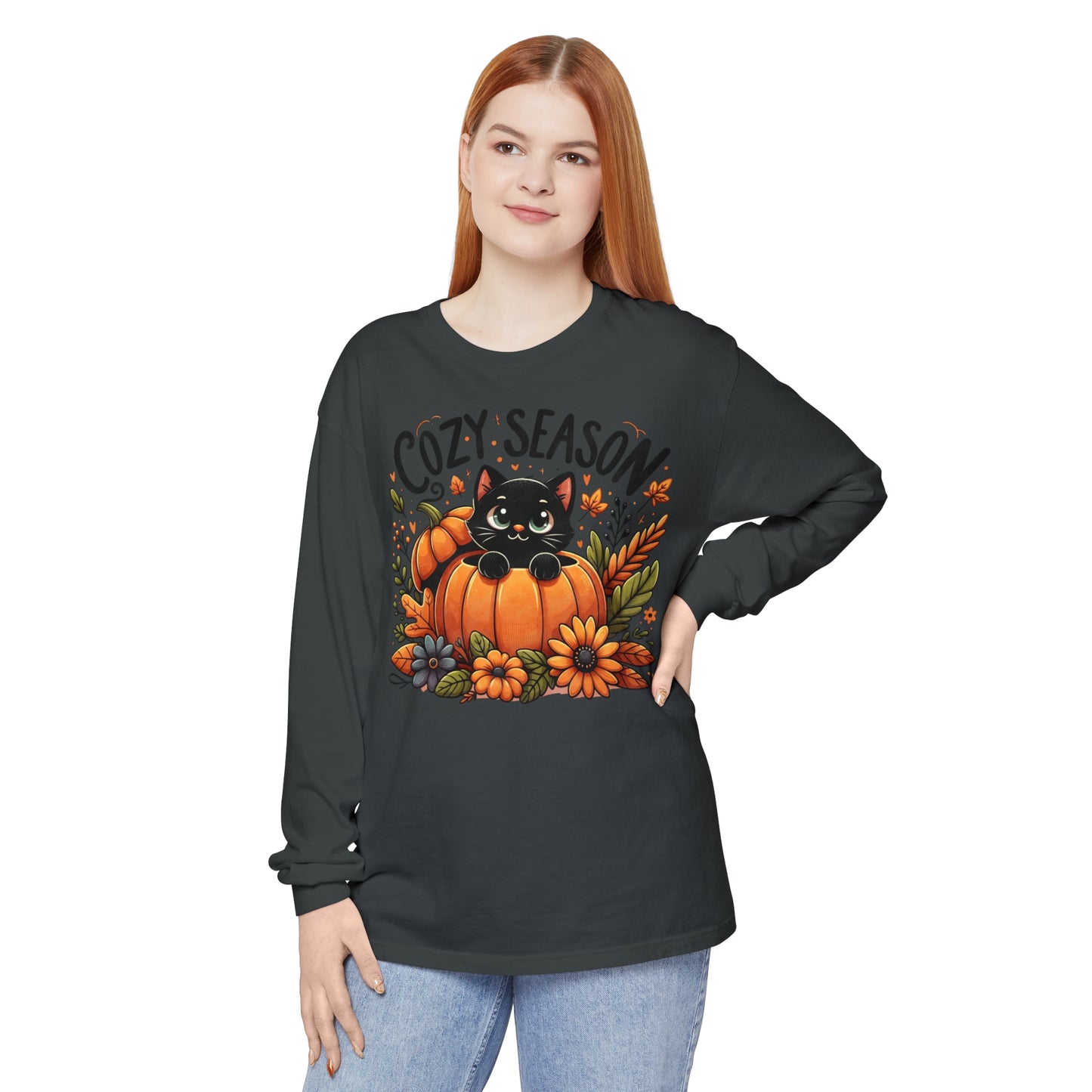 Cat Pumpkin Long Sleeve T-Shirt