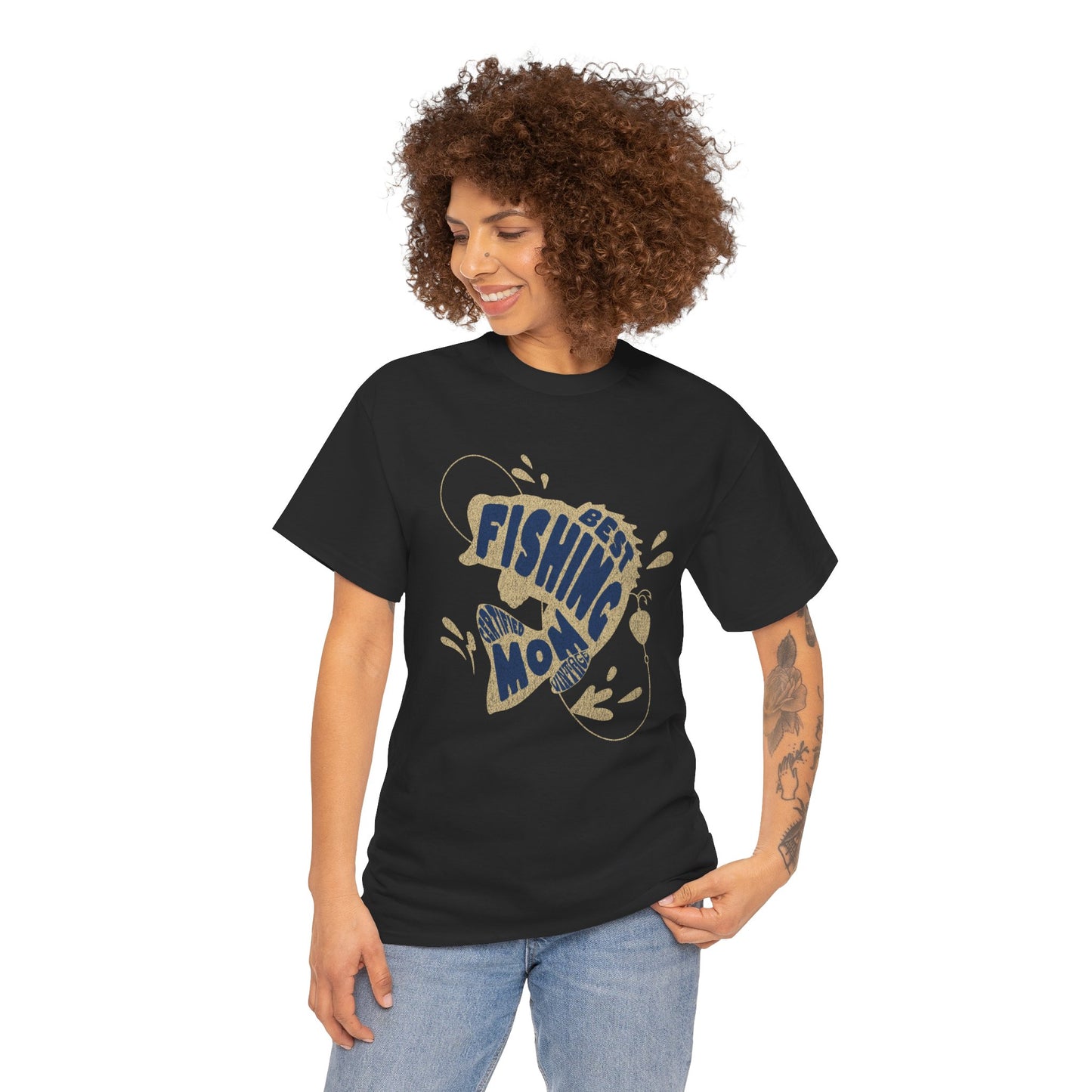 "CERTIFIEDFIED FISHING MOM" Unisex Heavy Cotton Tee