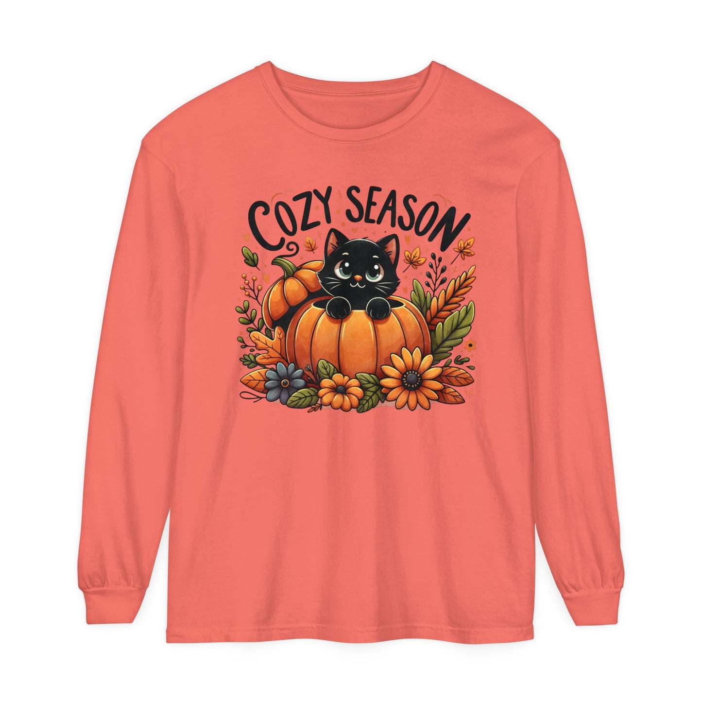 Cat Pumpkin Long Sleeve T-Shirt