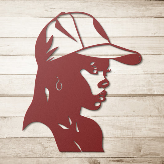 African American Girl Metal Cut Out