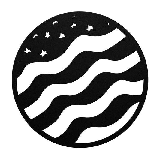 Circle Die -Cut Flag Design Sign