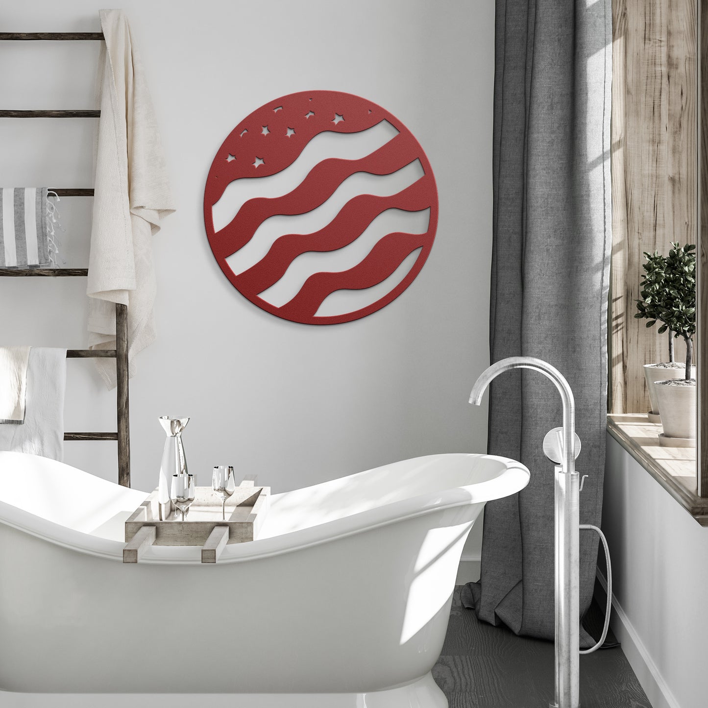 Circle Die -Cut Flag Design Sign