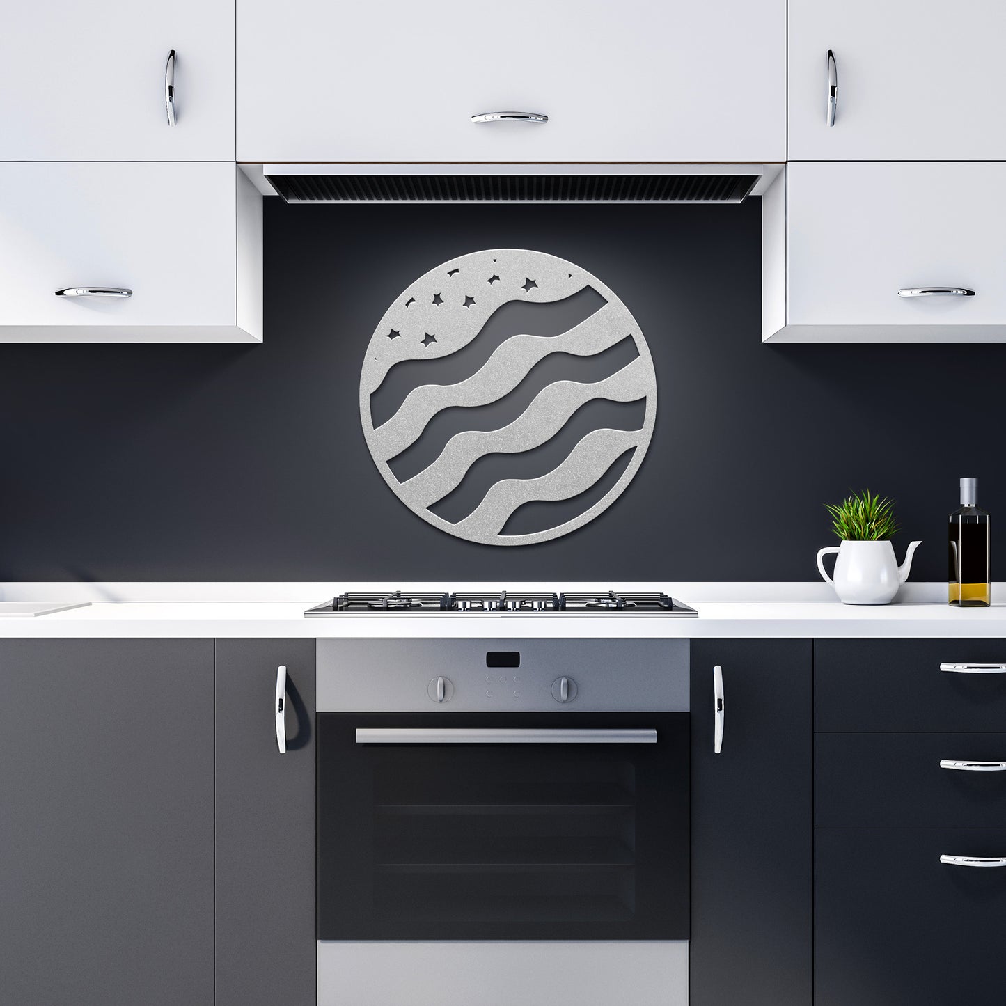 Circle Die -Cut Flag Design Sign
