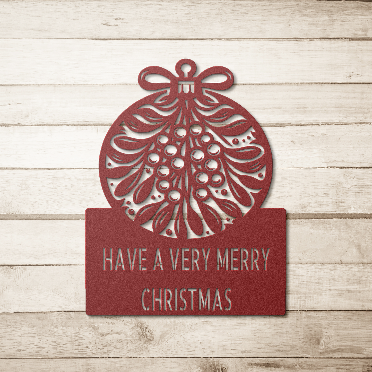 CUSTOMIZABLE MERRY CHRISTMAS Die-Cut Metal Sign