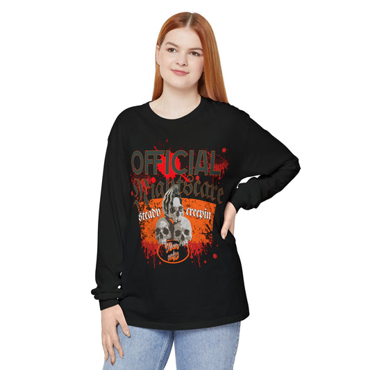 "OFFICIAL NIGHTMARE" Unisex Garment-dyed Long Sleeve T-Shirt