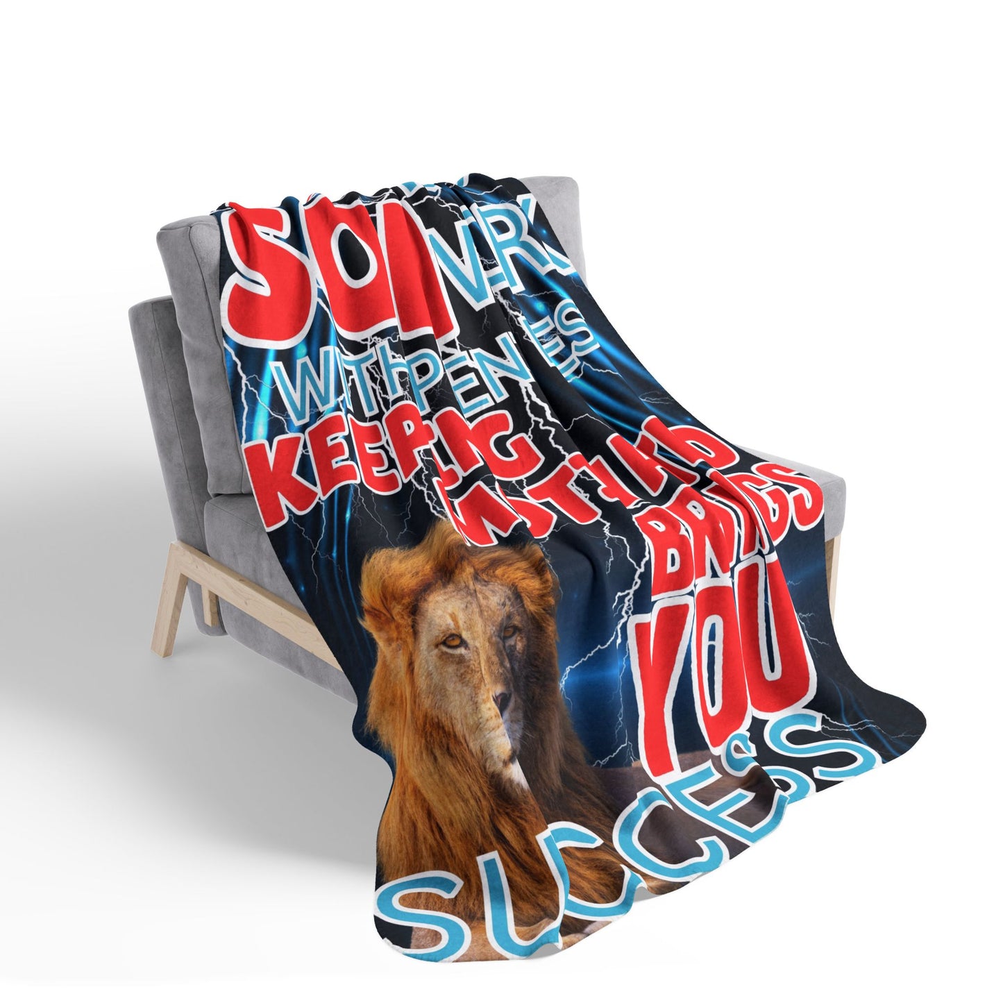 'HARD WORK"Sherpa Fleece Blanket