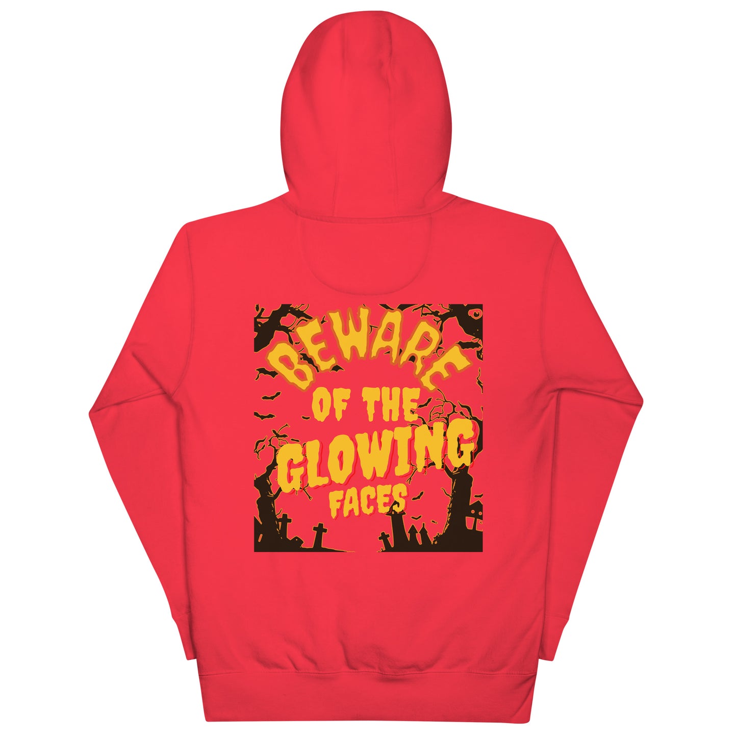 BEWARE OF THE GLOWING FACE" HALLOWEEN Unisex Hoodie